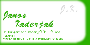 janos kaderjak business card